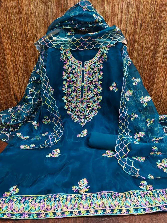Ds By Designer Suit Organza Silk Non Catalog Dress Material Wholesalers In Delhi
